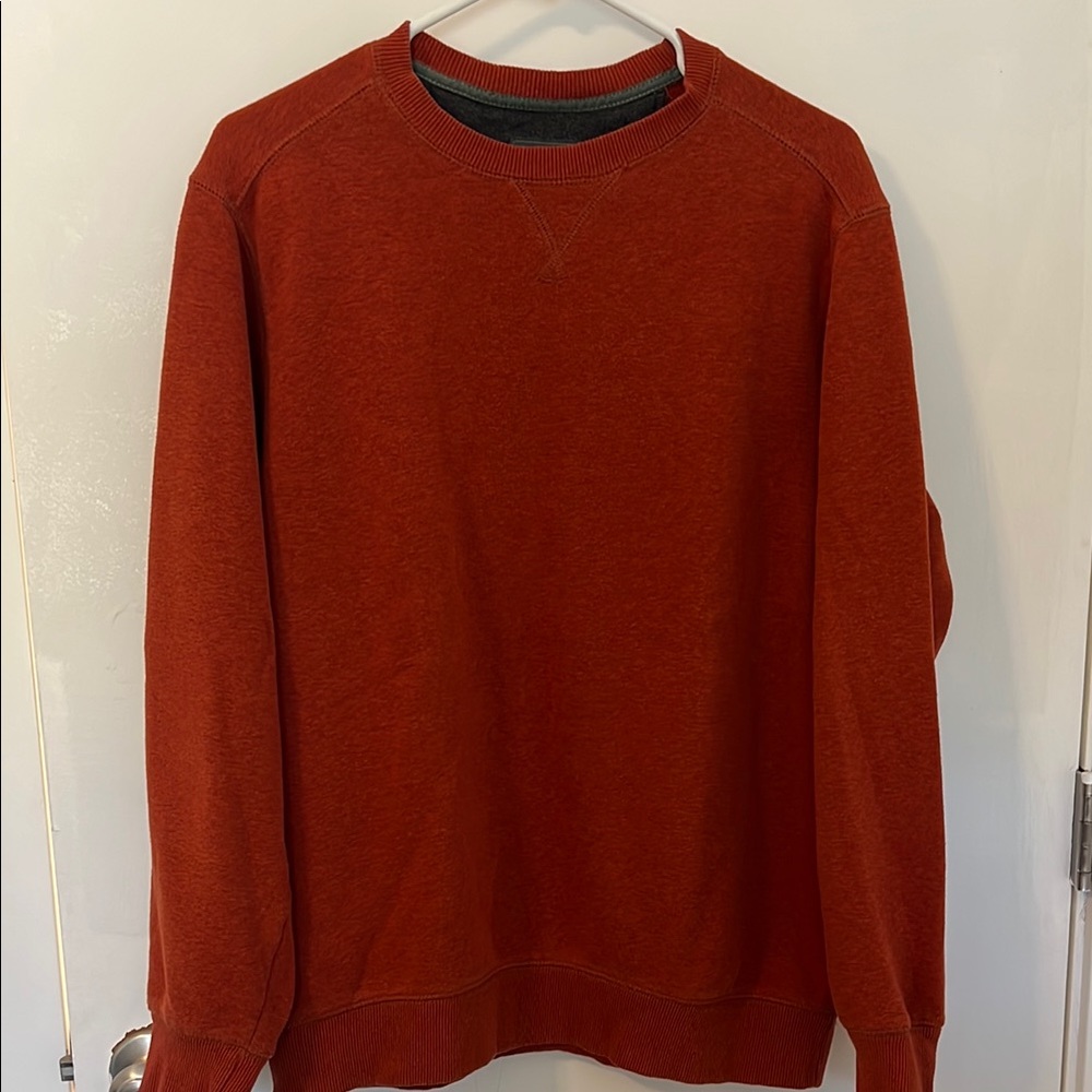 G.H. Bass & Co. Red Crewneck Sweater with Ribbed Details